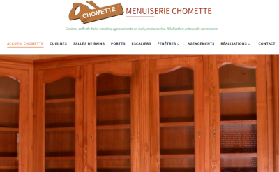 capture de la page d'accueil du site Menuiserie Chomette pour les particuliers